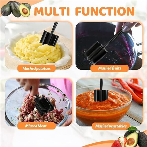 Meat Chopper, Hamburger Chopper, Potato Masher-Professional Multifunctional - Picture 4 of 8